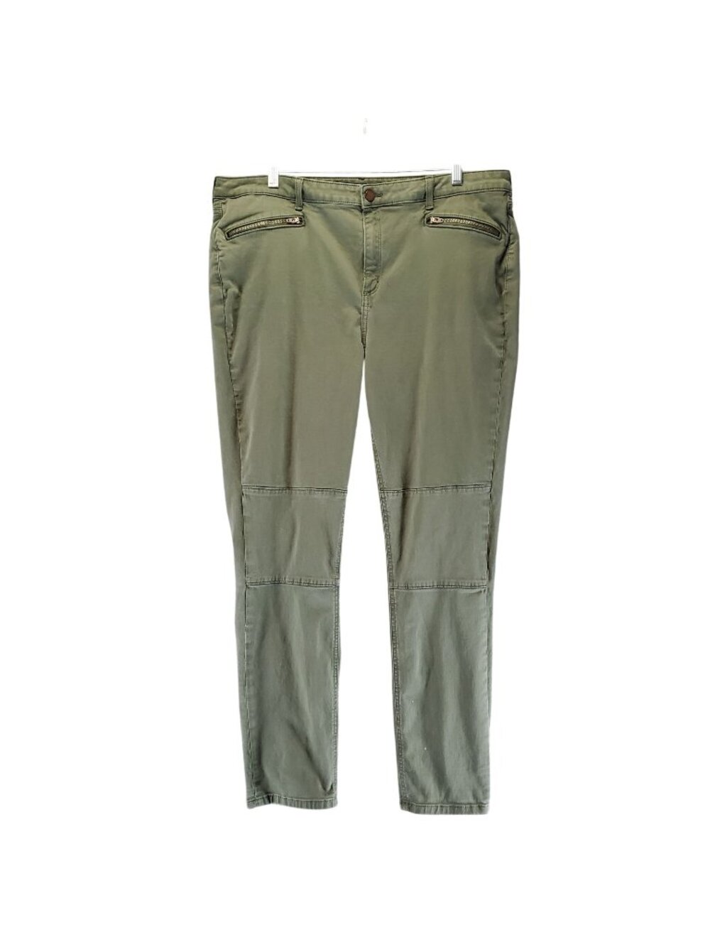 Boden Jeans Womens 18 Green The Brighton Biker Skinny Stretch Zipper *Read*